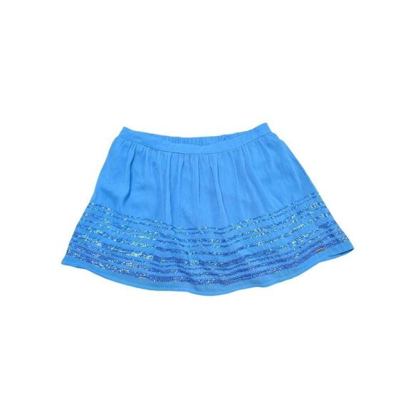 Hollister California Blue Sequined A Line Chiffon Mini Skirt Small - Picture 1 of 5